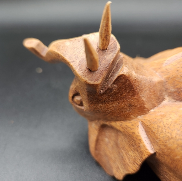 Carved Wooden Elephant Figurine - Picture 7 of 8